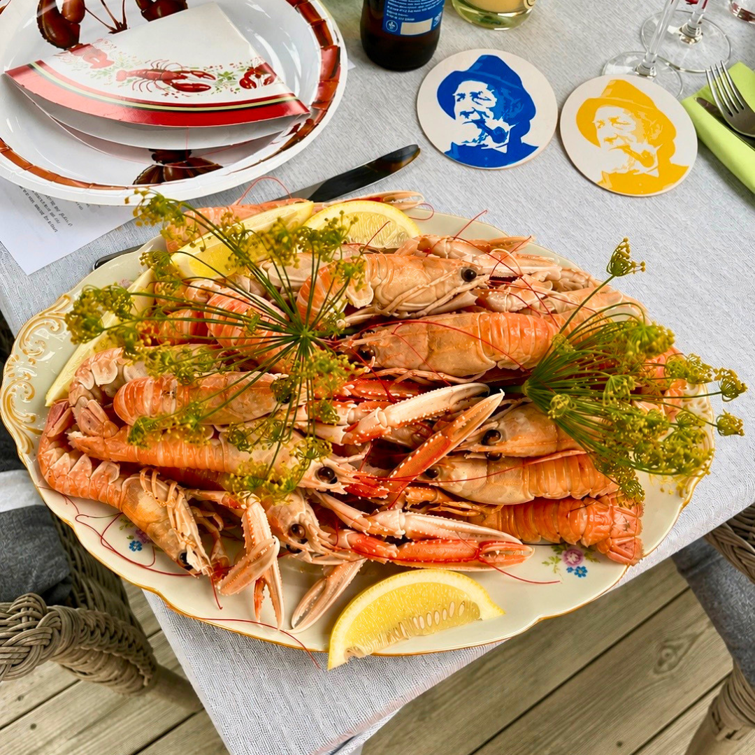 Glasunderlägg Fiskargubben, 4-pack